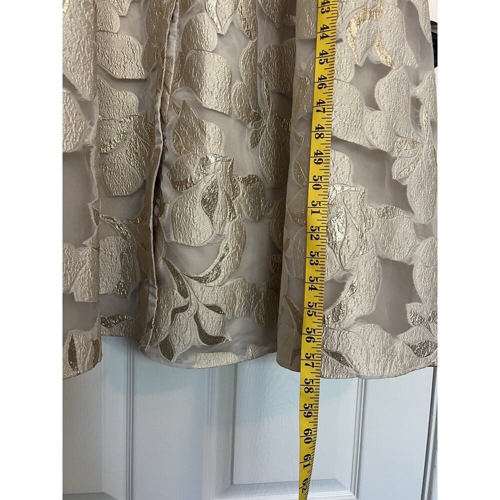 ALEX Evenings Jacquard Gold Mother Of The Bride Dress Gown Point Collar 14 16 - Picture 15 of 16